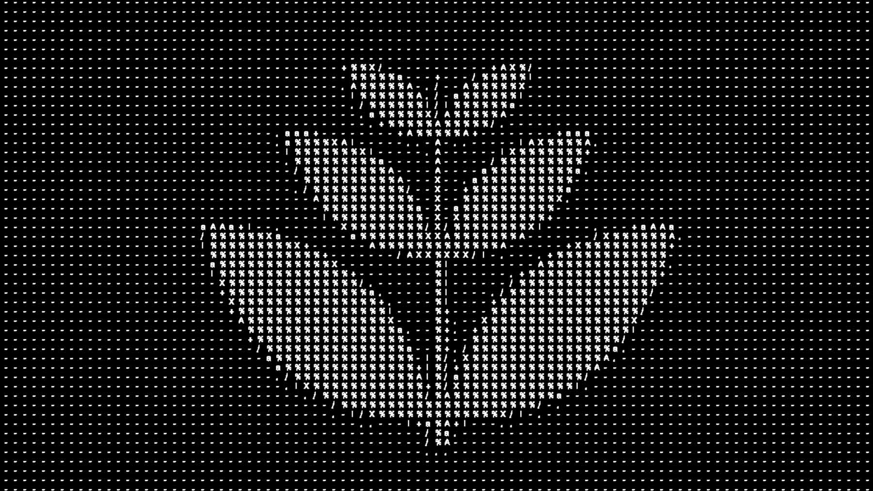 Grow logo with ASCII shader applied